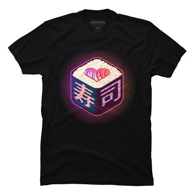 Men's Design By Humans I Love Sushi Pink Glow By EranFowler T-Shirt