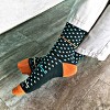 Dark Olive Green with Blue Diamonds Patterned Office Socks from the Sock Panda (Men's Sizes Adult Large) - 2 of 4