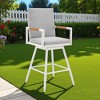 HomeRoots 43" Light Gray Metal Swivel Outdoor Counter Height Bar chair with Footrest - 2 of 4