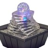 NAYSAYE Fountain Polyresin Spiral Ice Design with Cascading Water for Meditation Room Garden Indoor, Clear, 7.75"*7.75"*3" - 3 of 4