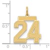 Black Bow Jewelry 14k Yellow Gold, Jersey Collection, Medium Number 24 Pendant - 2 of 3