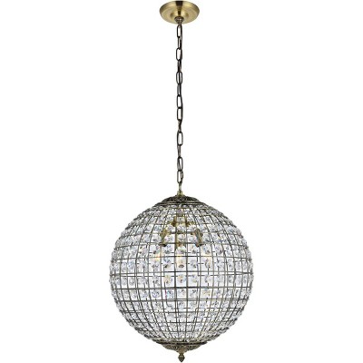 Elegant Lighting Earlene 3 light 16 inch antique bronze pendant
