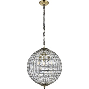 Elegant Lighting Earlene 3 light 16 inch antique bronze pendant - 1 of 4