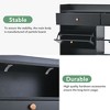 TIRAMISUBEST Modern Tipping Bucket Shoe Cabinet with 4 Flip Drawers - Black Mobile File Cabinet - 4 of 4