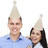 Big Dot of Happiness Tan Stripes - Cone Happy Birthday Party Hats for Kids and Adults - Set of 8 (Standard Size) - 2 of 4