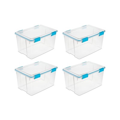 Sterilite 32 Qt Gasket Box, Stackable Storage Bin With Latching Lid And ...