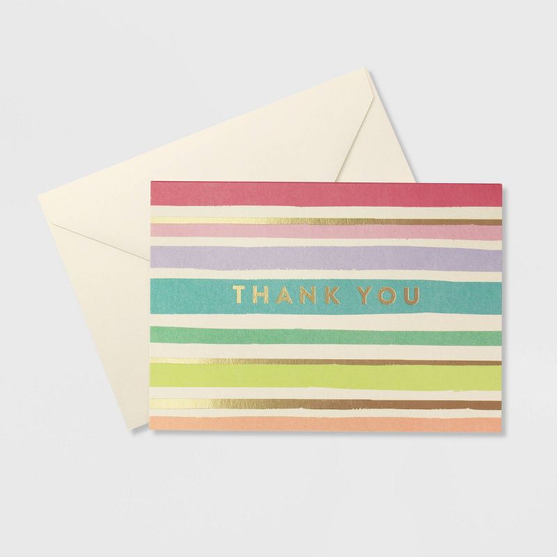 24ct Rainbow Stripe Blank Thank You Cards, 2 of 3