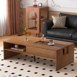 Gaoyangjiaju 51.1 Inch Wooden Coffee Table with LED Lights and Storage - 1 of 4