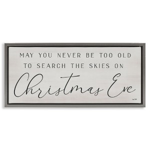 Stupell Industries Inspiring Christmas Eve Sentiment Floating Frame Canvas Art, Gray, 31" x 14" - 1 of 4
