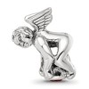Black Bow Jewelry Sterling Silver January CZ Birthstone, Angel Bead Charm - 3 of 4