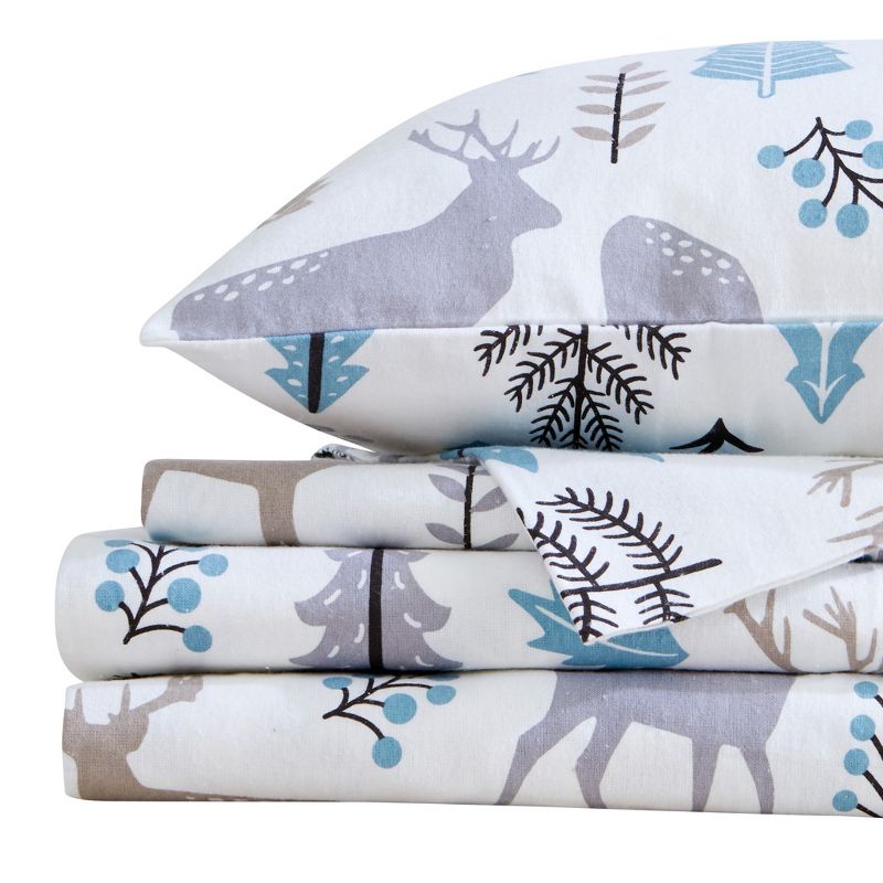 Market & Place Alpine Cotton Flannel Printed Sheet Set, 3 of 7