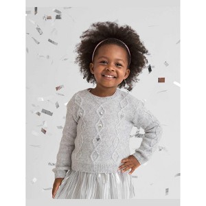 The Children's Place Toddler Girls Long Sleeve Sequin Cable Knit Super Soft Sweater - 1 of 4