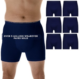 6-Pack Wearever Men’s Incontinence H-Fly Boxer Brief Maximum Absorbency - 1 of 4