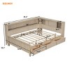 1 Storage Daybed Frame, Solid Wood Bed with Shelves and 3 Drawers, No Box Spring Needed - Baofuwish - 4 of 4