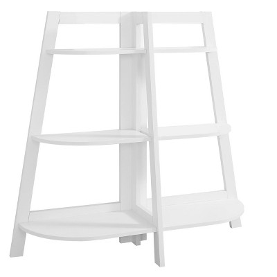 Bookshelf, Bookcase, Etagere, 3 Tier, 48"h, Office, Bedroom, White Laminate, Contemporary, Modern
