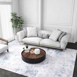 LOVEVOOK Living Room Rug Abstract Area Rugs Machine Washable Large Carpet Non-Slip Faux Wool Indoor Vintage Rugs for Bedroom, Dining Room - 1 of 4