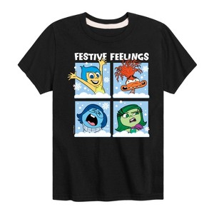 Boys' - Inside Out 2 - Festive Feelings Grid Short Sleeve Graphic T-Shirt - 1 of 4