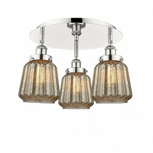 Chatham - 3 Light Flush Mount In Art Deco Style-8 Inches Tall and 18.25 Inches Wide - 1 of 1