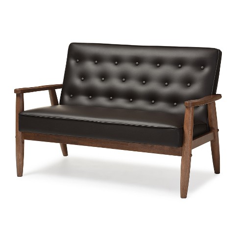 Sorrento Mid-century Retro Modern Faux Leather Upholstered Wooden