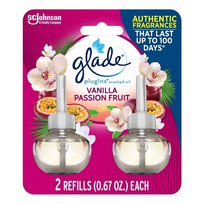 Glade PlugIns Scented Oil Air Freshener Vanilla Passion Fruit Refill - 1.34oz/2ct