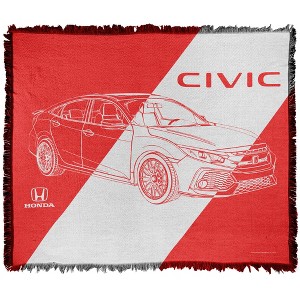 Honda Auto Civic Car And Logo Blanket 50"x60" Woven Tapestry - 1 of 4
