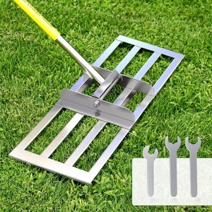 Coucheta Lawn Leveling Rake, Heavy Duty Ground Leveler with Long Stainless Steel Handle, Lawn Leveler Garden Leveler for Yard, Backyard, Dirt Ground - 1 of 4