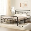 Tangkula Full/King/Queen/Twin Metal Bed Frame Platform Bed with Diamond Accented Headboard & Footboard Black - 4 of 4