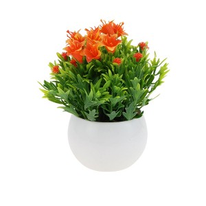 Unique Bargains Artificial Plants Semi-circle Lily Flower Arrangement Plastic 2.76"x2.76"x5.91" 1 Pc - 1 of 4