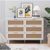 43.31"6-Drawers Rattan Storage Cabinet Rattan Drawer,for Bedroom,Living Room,White - 2 of 4