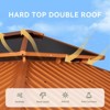 Aoxun 10x12 FT Hardtop Gazebo – Outdoor Aluminum Pavilion with Dual-Layer Polycarbonate Roof, Netting Curtains & 20" Ceiling Fans with Lights - 3 of 4