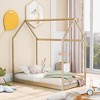 CAVINAS Twin/Full Size Wooden House-Shaped Bed Frame,Cute Floor Bed for Kids Room,Bedroom - 3 of 4