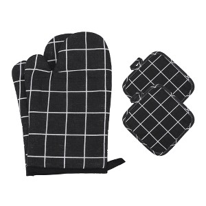 REGALWOVEN Oven Mitts and Pot Holders Sets 4Pcs, Kitchen Oven Gloves, Heat Resistant Oven Mitts and Pot Holders for Kitchen - 1 of 4