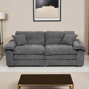 Leovsnove 84" Chenille Comfy Deep Seat Loveseat,2-Seater Cloud Sofa,Modern Cozy Recliner Couch with 2 Throw Pillows - 1 of 4