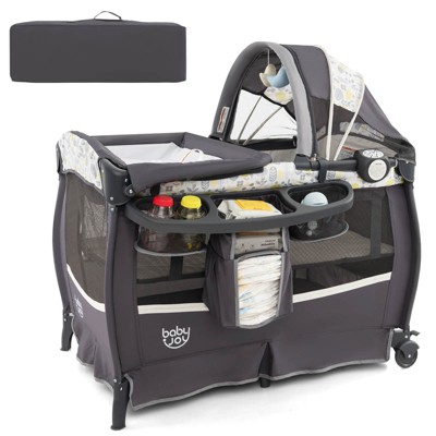 Infans 4 in 1 Portable Pack & Play Foldable Baby Bassinet w/ Mattress Carrying Bag