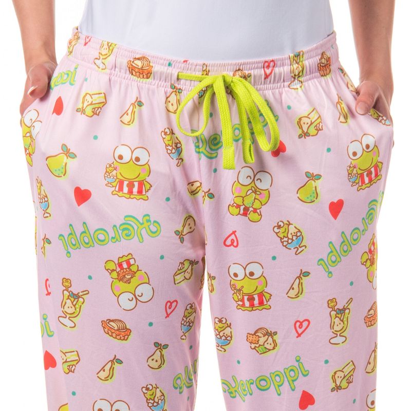 Sanrio Keroppi Women's Pajama Pants Allover Print Adult Lounge Sleep Bottoms, 3 of 6