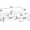 NicBex Couches for Living Room 2-Piece L-Shaped Sofa Corduroy Upholstered Sofa Left Chaise Daybed with Armrests and 8 Throw Pillows - 3 of 4