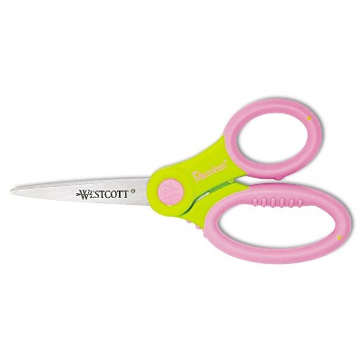 YELLOW Ages 6+ 4 Lot Westcott Kleencut 5" Scissors Right/Left Pointed Tip 