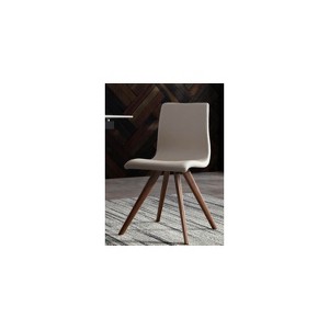 HomeStock 41 in.  Brown Faux Leather Dining Chair Set of 1 for a designed  Stylish elegant dining experience - 1 of 3