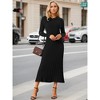 INSPIRE CHIC Women's Crewneck Knit Long Sleeve Midi Ribbed A-Line Sweater Dress - 2 of 4