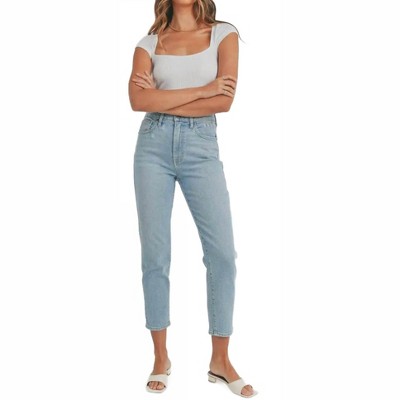 Women's High Rise Perfect Mom Jean - JUST BLACK DENIM
