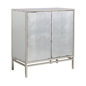 Treasure Trove Accents 2 Door Cabinet Silvermist: Pine Surface, MDF Frame, Divided Interior Storage - 1 of 4