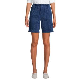 Agnes Orinda Plus Size Women Summer Denim Drawstring Elastic Waist Pockets  Loose Jeans Short Light Blue 2X