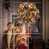 24 Inch Pre-Lit Christmas Wreaths with Lights, Pine Cones, Berries, Ball Ornaments, Leaves, Gold - 2 of 4