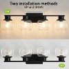 POWLIG 29.53-in 4-Light Black Bathroom Vanity Light with Clear Glass Shades, Bulbs not Included - 3 of 4