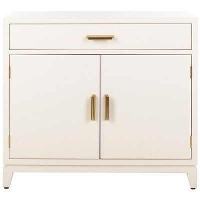 Nigel 2 Door 1 Drawer Chest - White Brass - Safavieh. : Target