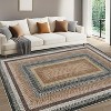 Acekool Washable Braided Print Rug, Non Slip Low Pile Stain Resistant Foldable Area Rug for Living Room Bedroom Dining - 2 of 4