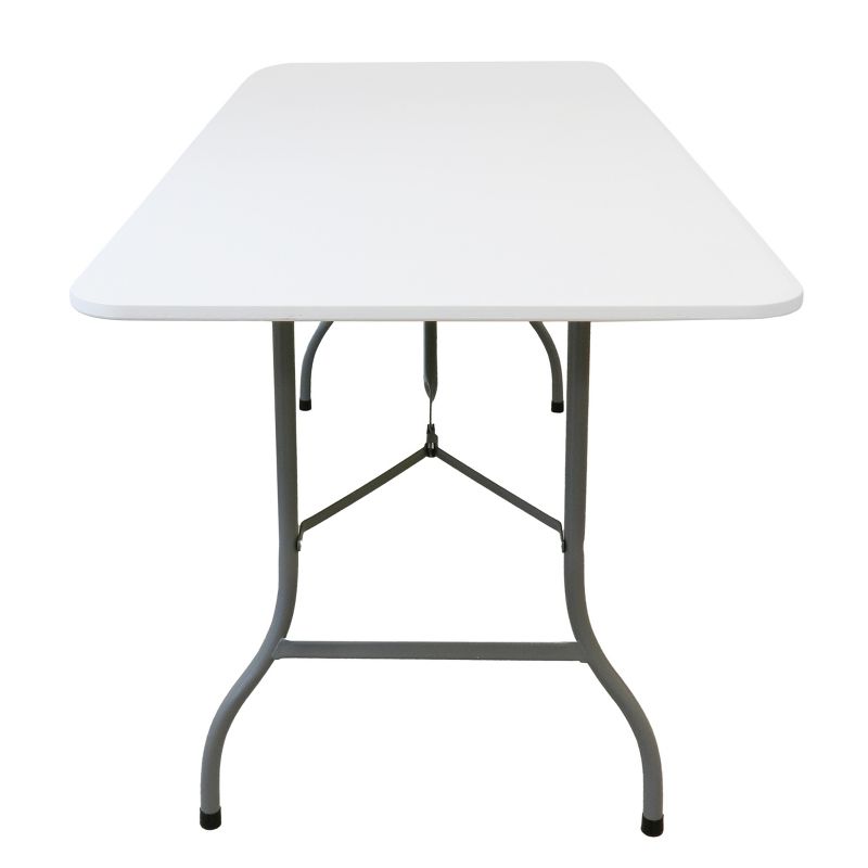 Elama 8 Foot Plastic Folding Table in White, 3 of 7