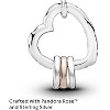 Sterling Silver & Rose Gold Heart Highlights Charm, Elegant Jewelry Gift for Women with Gift Box - 4 of 4