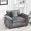 GDFStudio Victor Modern Chenille Upholstered Single Seater Sofa with Cushion - 3 of 4