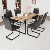 7-Piece Extendable Dining Set with Rectangle Kitchen Table and 6 PU Armless Chairs - 4 of 4